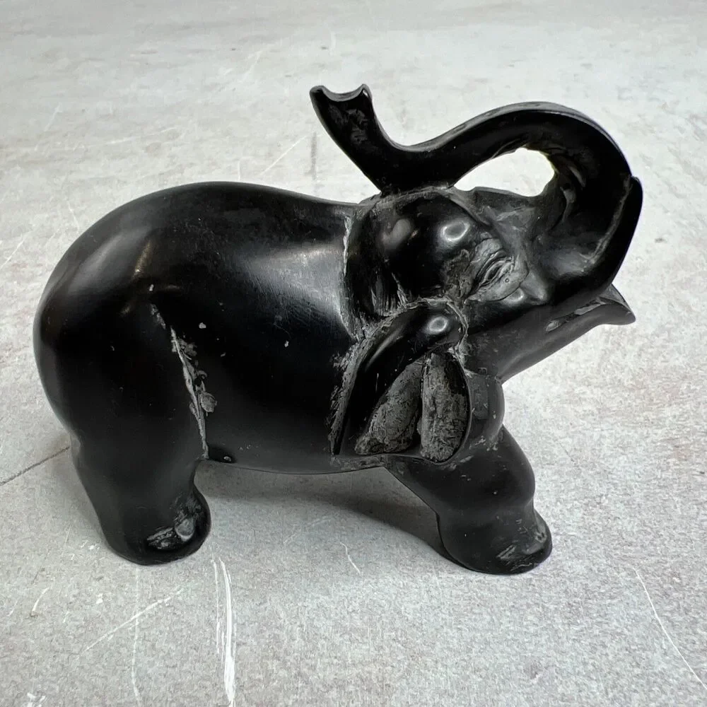 Small Black Natural‎ Stone Elephant